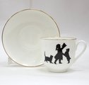 Чашка с блюдцем ИФЗ Ландыш, Силуэты Именинница, 180мл, костяной фарфор 81.15705.00.1