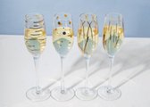 Фужер для шампанского KitchenCraft Mikasa 210мл Металлик Золото, набор 4шт, хрустальное стекло 5140630