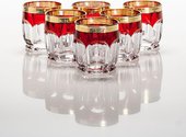 Стаканы для виски Сафари 6шт, 250мл, рубин-золото Crystalite Bohemia 2KD67K/0/432267/250