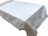 Скатерть льняная Мулине 150x250см, бежевая Белорусский лён 12c518/150x250/808/33