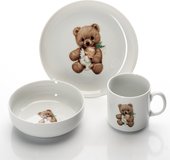 Набор для завтрака с рисунком Мишка Porcelaine Czech Gold Hands DSATEB123/3