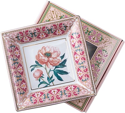 Подставка для мелочей ИФЗ Квадратная, Дивный пион, 16.4x16.4см, фарфор, подарочная упаковка 81.34212.00.1