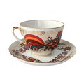 Чашка с блюдцем ИФЗ Весенняя, Красный петух, 250мл, фарфор 81.15418.00.1