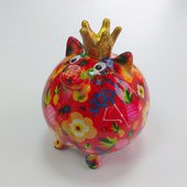 Копилка для денег Pomme-Pidou Хрюшка мини, красный 9x9x11см 148-00408/B