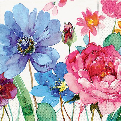Салфетки для декупажа Paper+Design Красочные цветы, 33x33см, 20шт 21706