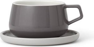 Чайная чашка с блюдцем Viva Scandinavia Ella, 0.25л, фарфор, серый V79748