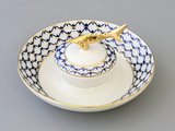 Икорница ИФЗ Каспийская, Кобальтовая сетка, 15.7см, фарфор 80.72957.00.1