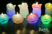 Свеча декоративная Bartek Candles Роза, с подсветкой, 12х7см 175126