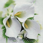 Салфетки для декупажа Букет калл, 33x33см, 3 слоя, 20шт Paper+Design 21701