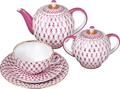 Сервиз чайный ИФЗ Тюльпан, Сетка-Блюз, 20 предметов, фарфор 81.24815.00.1