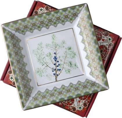 Подставка для мелочей ИФЗ Квадратная, Можжевельник ароматный, 16.4x16.4см, фарфор, подарочная упаковка 81.33956.00.1