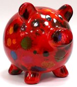 Копилка Свинья PEGGY оранжевая с кляксами Pomme-Pidou 148-00025/5