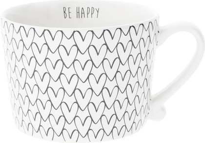 Кружка Bastion Collections White Нeart Pattern Black RJ/CUP 015 BL