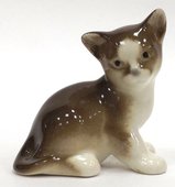 Скульптура Котёнок Парамоша, коричневый, фарфор ИФЗ 82.50637.00.1