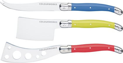 Набор ножей для сыра KitchenCraft Colourworks Brights, 3пр CWCHEESE3PC