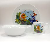 Набор для завтрака с рисунком Колобок Porcelaine Czech Gold Hands DSKY27/3ИМП