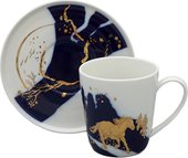 Чашка с блюдцем чайная ИФЗ Колокол, Зимняя дорога, 300мл, фарфор 81.34078.00.1