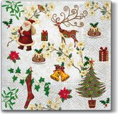 Салфетки для декупажа Paw Рождественские товары, 33x33см, 20шт SDL097600