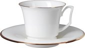Чашка с блюдцем ИФЗ Юлия Золотая лента, 210мл, костяной фарфор 81.23998.00.1