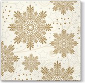 Салфетки для декупажа Paw Снежинки золотые, 33x33см, 20шт. TL610019