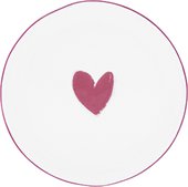 Десертная тарелка Bastion Collections White Нeart Red RJ/CAKE HEART RED