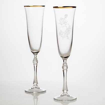 Бокалы для шампанского Crystalite Bohemia Проксима Свадьба, 2шт, 190мл 1SF89/190/432229х2