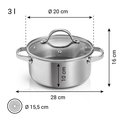 Кастрюля Tescoma SteelCraft с крышкой, d20см, 3.0л 780572