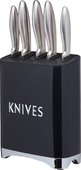 Набор ножей Kitchen Craft Lovello Retro с блоком для хранения, black LOVKNBBLK
