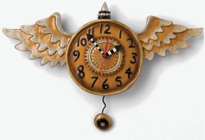 Enesco - Allen Designs Studio - настенные часы "Время летит" (Time Fly's), высота 27см, артикул P9032