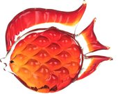 Фигурка стеклянная Top Art Studio Красный дискус 15x13см ZB2627-AG