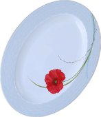 Блюдо овальное ИФЗ Премиум, Маки, 35.5см, костяной фарфор 80.06319.00.1