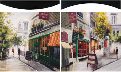 Модульная картина Top Art Studio Парижское Кафе 58x58см, пара, дерево, лак WDP0083-TA