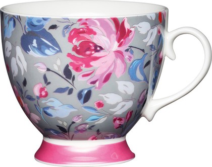 Кружка Kitchen Craft Grey Floral Footed 400мл KCMFTD14