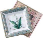 Подставка для мелочей ИФЗ Квадратная, Ландыш майский, 16.4x16.4см, фарфор, подарочная упаковка 81.34213.00.1