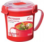 Кружка суповая Sistema Microwave, 656мл, красная 1107