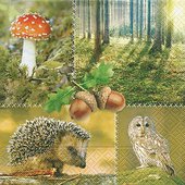 Салфетки коктейль Лес, 25x25см, 3 слоя, 20шт Paper+Design CN0876
