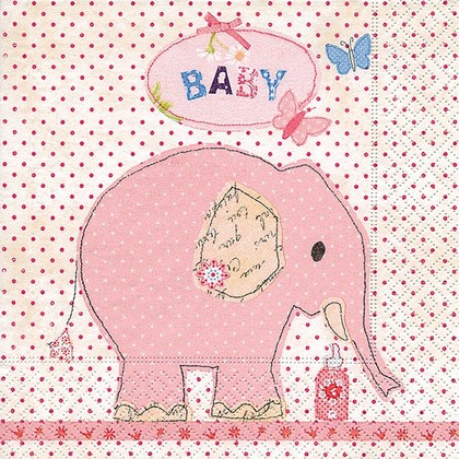 Салфетки для декупажа Paper+Design Розовый слон, 33x33см, 20шт 21802