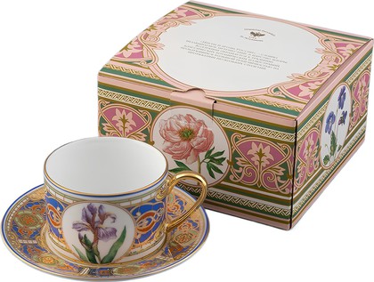 Чайная пара ИФЗ Соло, Нежный ирис, 300мл, подарочный набор, фарфор 81.32657.00.1