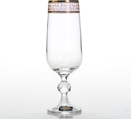 Бокалы для шампанского Crystalite Bohemia Клаудия, 6шт, 180мл 40149/180/43081К