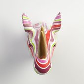 Фигура на стену Pomme-Pidou Носорог Лола, разноцветные полосы 148-00252