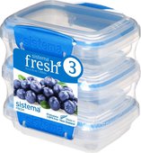 Набор контейнеров Sistema Fresh, 200мл, 3шт, голубой 921523