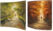 Модульная картина Top Art Studio Живописная аллея, 58x58см, пара, дерево, лак WDP1741-TA