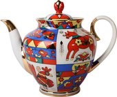 Чайник заварочный ИФЗ Весенняя Народные узоры, 800мл, фарфор 80.60809.00.1
