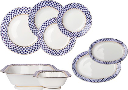 Сервиз столовый ИФЗ Молодёжная Кобальтовая сетка, 24 предмета, 6 персон, фарфор 81.20945.00.1