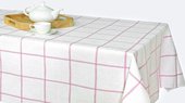 Скатерть Белорусский лён Изразцы 150x150см, бело-розовый 16c383/150x150/48/3