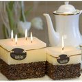 Bartek Candles RUSTIC COFFEE Свеча "Кофе" - образ коллекции сливочно-кофейного тона, блок 95х95х90мм, артикул 5907602656053