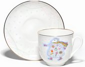 Чашка с блюдцем ИФЗ Ландыш, На коньках, 180мл, костяной фарфор 81.10660.00.1