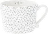 Кружка Bastion Collections White Нeart Pattern Grey RJ/CUP 015 GR