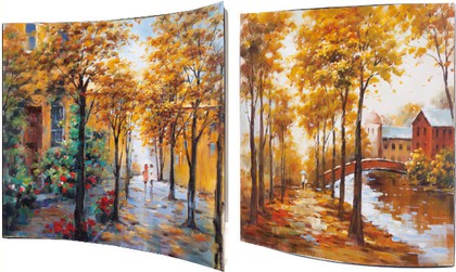 Модульная картина Top Art Studio Осенний пейзаж 58x58см, пара, дерево, лак WDP0871-TA