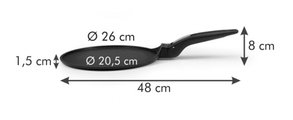 Сковорода для блинов Tescoma SmartClick d26см, съёмная ручка 605086.00